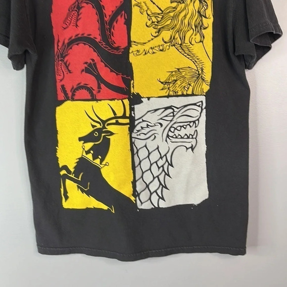 GAME IF THRONES Mens Graphic Crewneck T-Shirt Black Short Sleeve Size M - Picture 5 of 9